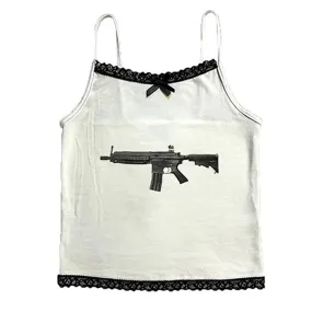 Love Roulette Gun Lace Tank Top