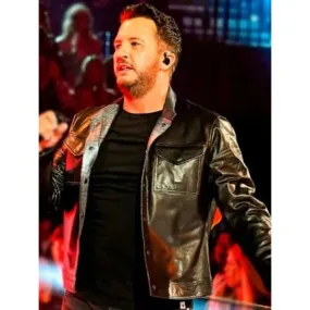 Luke Bryan Black Leather Jacket