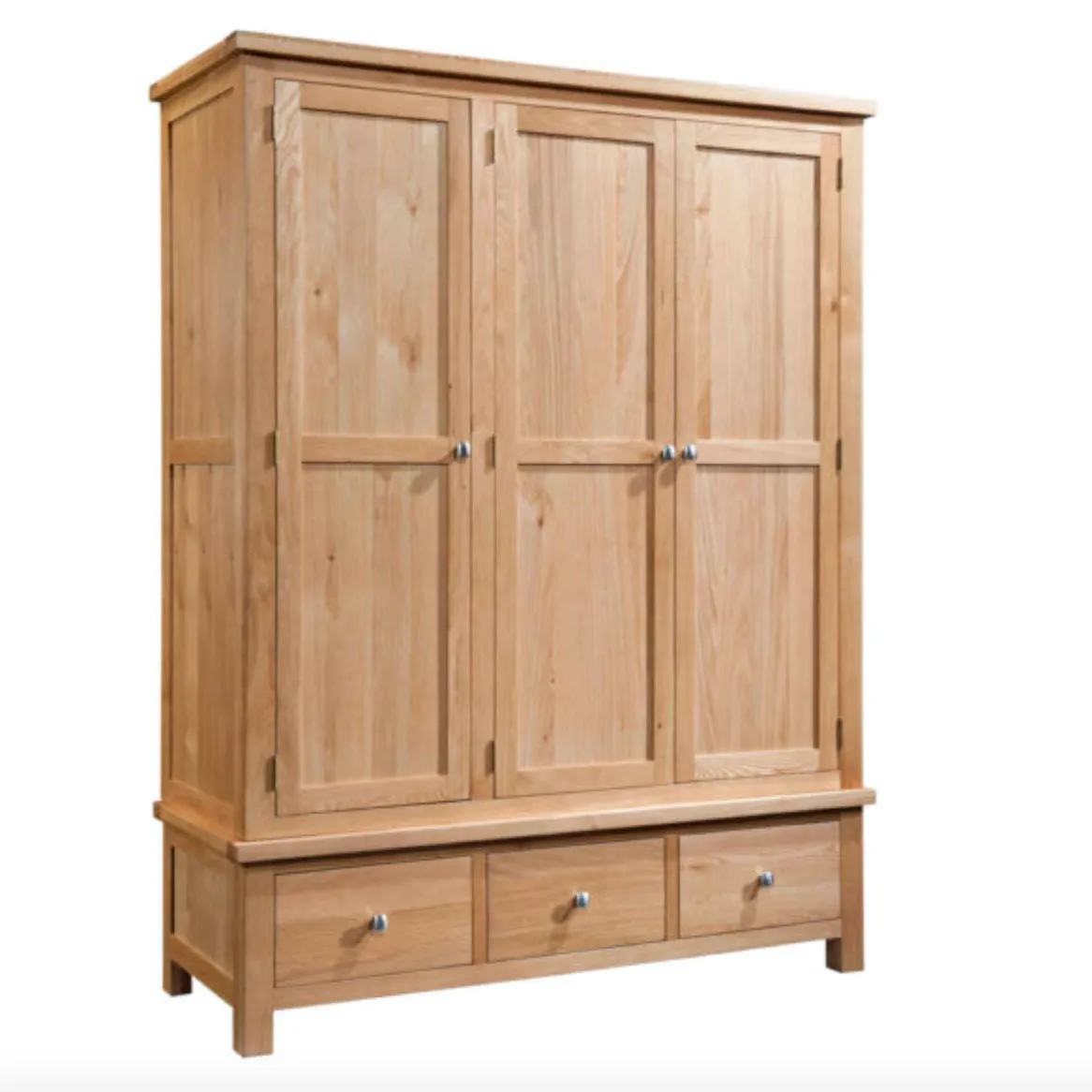 Manor Collection Dorset Oak Triple Wardrobe With 3 Drawers