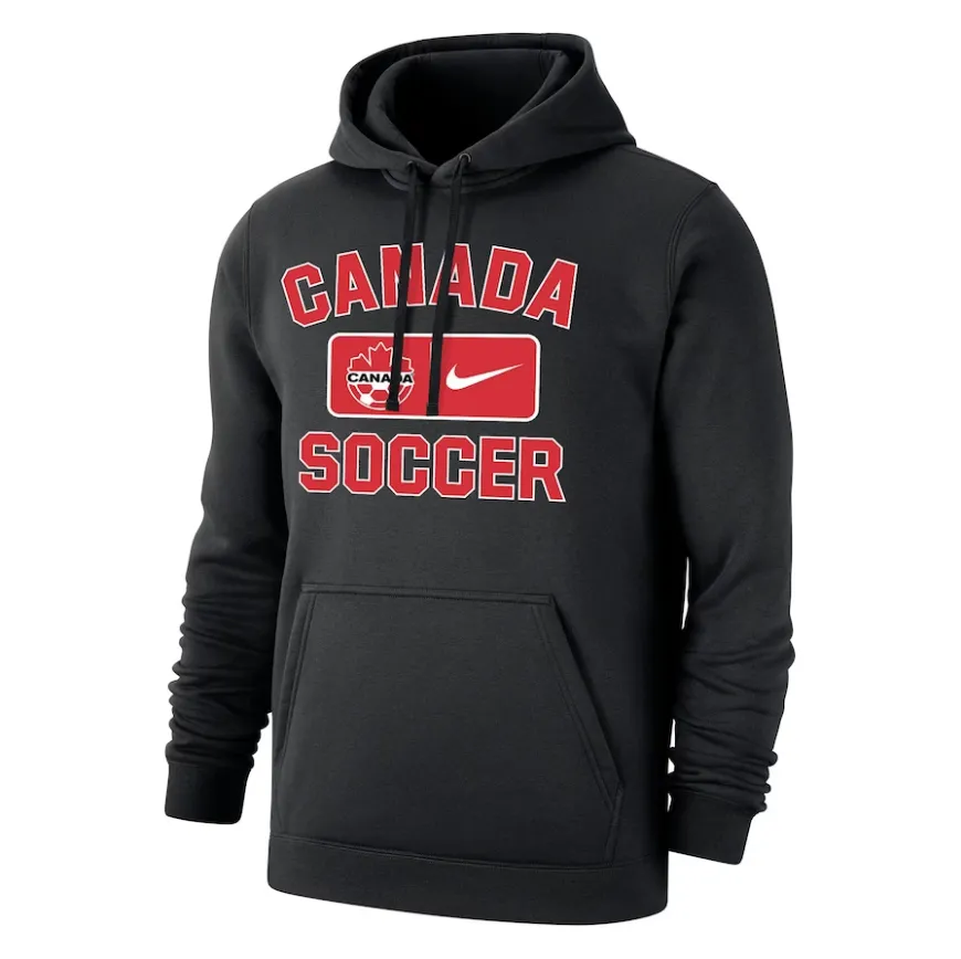 Men's Black Canada Soccer Club Fleece Pullover Hoodie