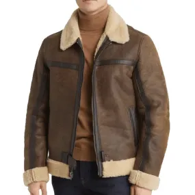 Men's Brown Sheepskin Leather Jacket