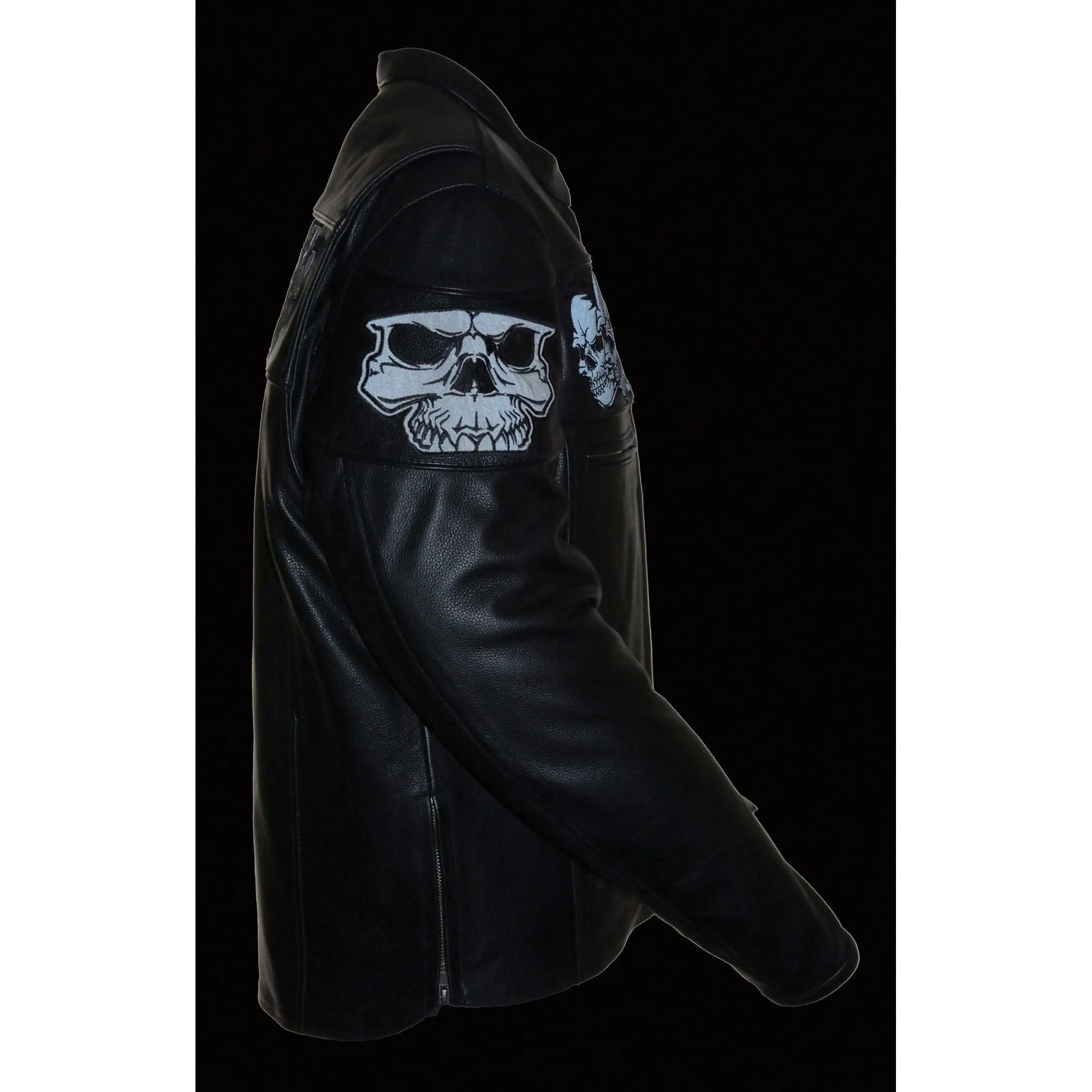 Men’s Crossover Scooter Jacket w/ Reflective Skulls