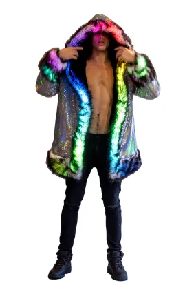 Men's LED Wizard Coat in "Black Disco"