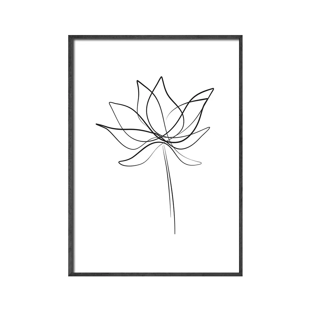 Minimalist Buddha Poster Lotus Wall Art Line Art Fine Art Canvas Prints Inspirational Meditation Pictures For Living Room Salon Spa Wall Decor