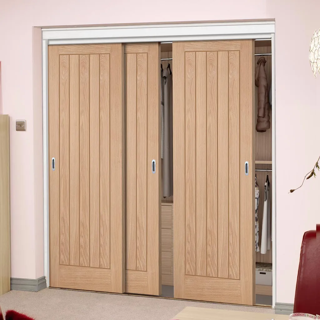 Minimalist Wardrobe Door & Frame Kit - Belize Oak Door - Unfinished