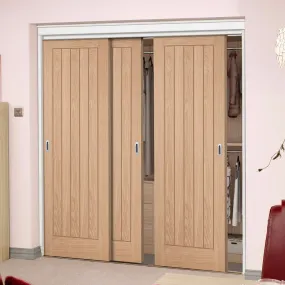 Minimalist Wardrobe Door & Frame Kit - Belize Oak Door - Unfinished