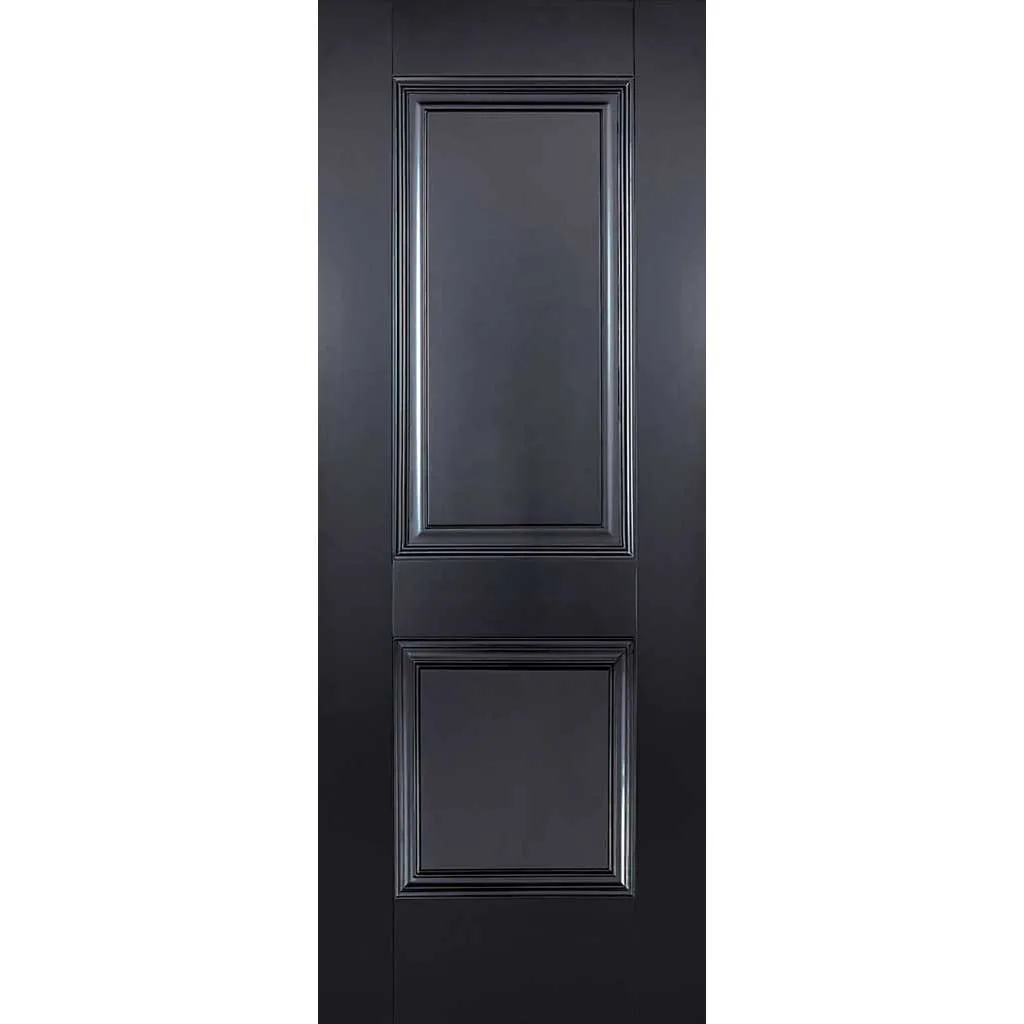 Minimalist Wardrobe Door & Frame Kit - Four Arnhem 2 Panel Black Primed Doors - Unfinished