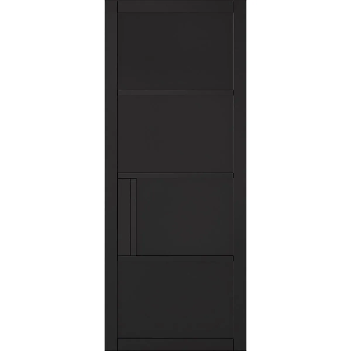 Minimalist Wardrobe Door & Frame Kit - Four Chelsea 4 Panel Black Painted Door - Prefinished