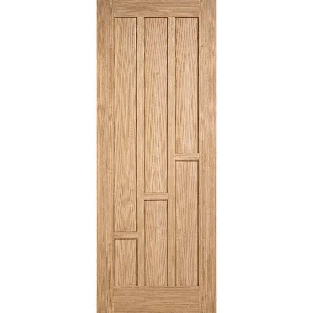 Minimalist Wardrobe Door & Frame Kit - Four Coventry Contemporary Oak Panel Doors - Unfinished