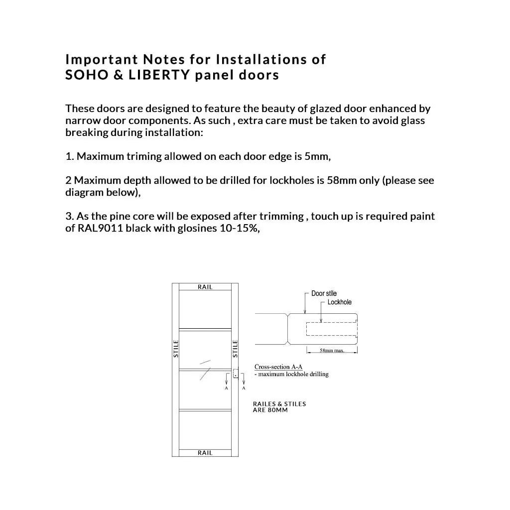 Minimalist Wardrobe Door & Frame Kit - Four Liberty 4 Panel Doors - Black Painted - Prefinished