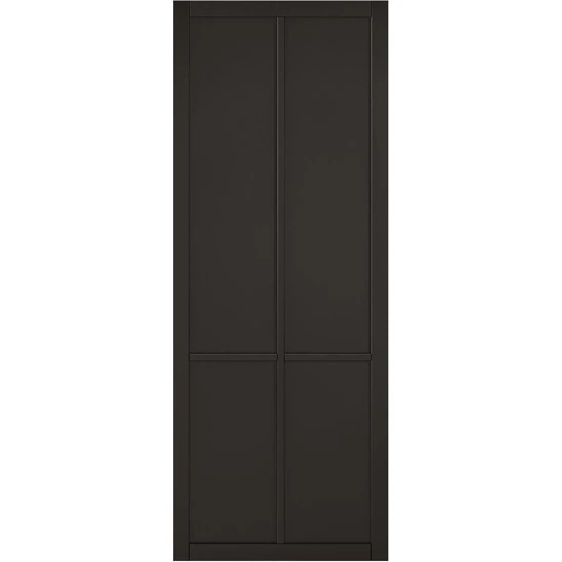 Minimalist Wardrobe Door & Frame Kit - Four Liberty 4 Panel Doors - Black Painted - Prefinished