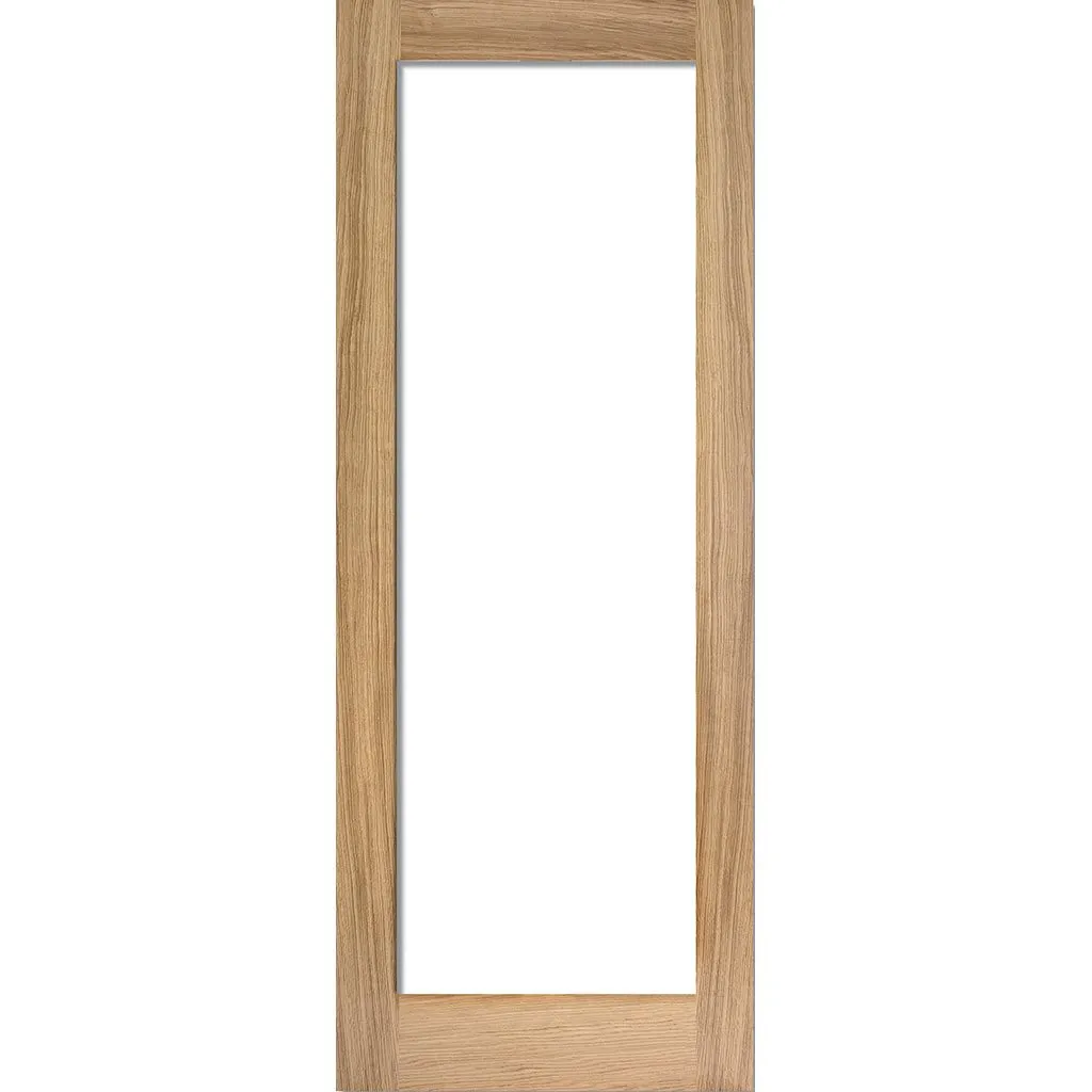 Minimalist Wardrobe Door & Frame Kit - Four Pattern 10 Oak Doors - Frosted Glass - Unfinished