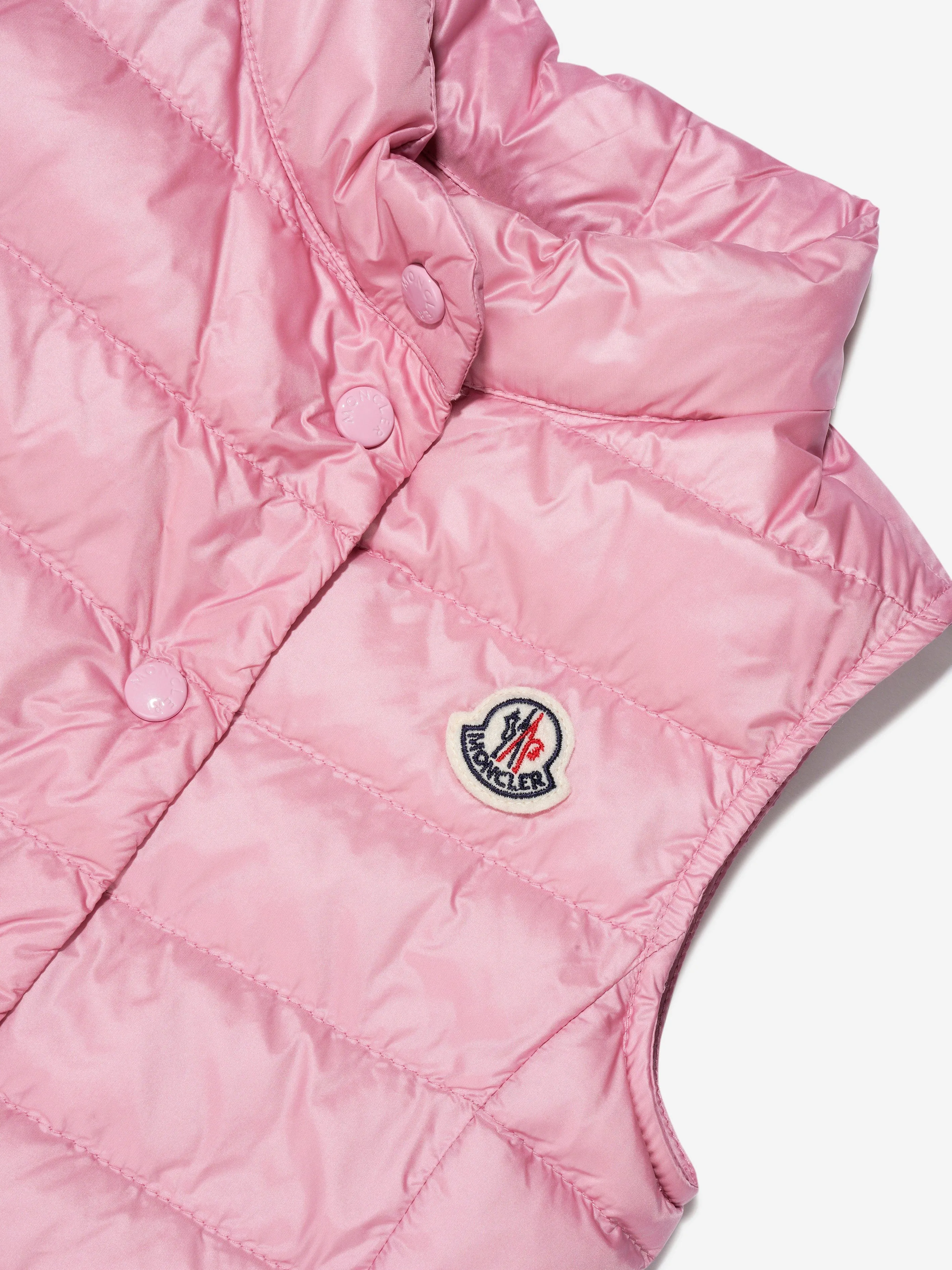 Moncler Enfant Girls Down Padded Liane Gilet in Pink