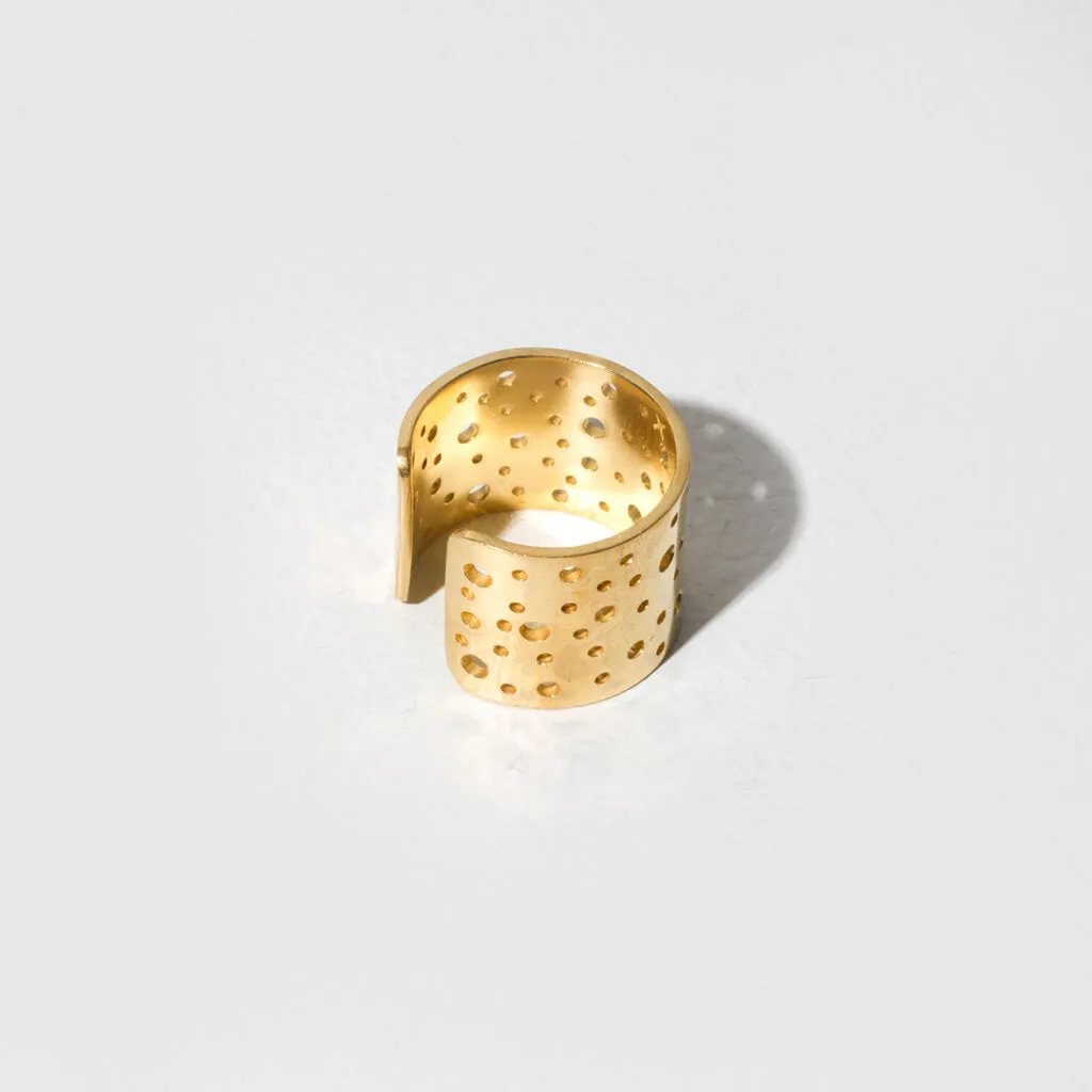 Moon Adjustable Cuff Ring - Brass