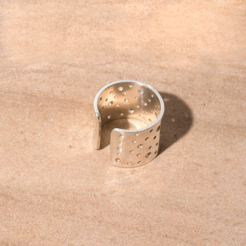 Moon Adjustable Cuff Ring - Sterling Silver