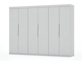 Mulberry 2.0 Modern 3 Sectional Wardrobe Closet with 6 Drawers - Set of 3 in White