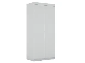 Mulberry 2.0 Sectional Modern Armoire Wardrobe Closet with 2 Drawers in White