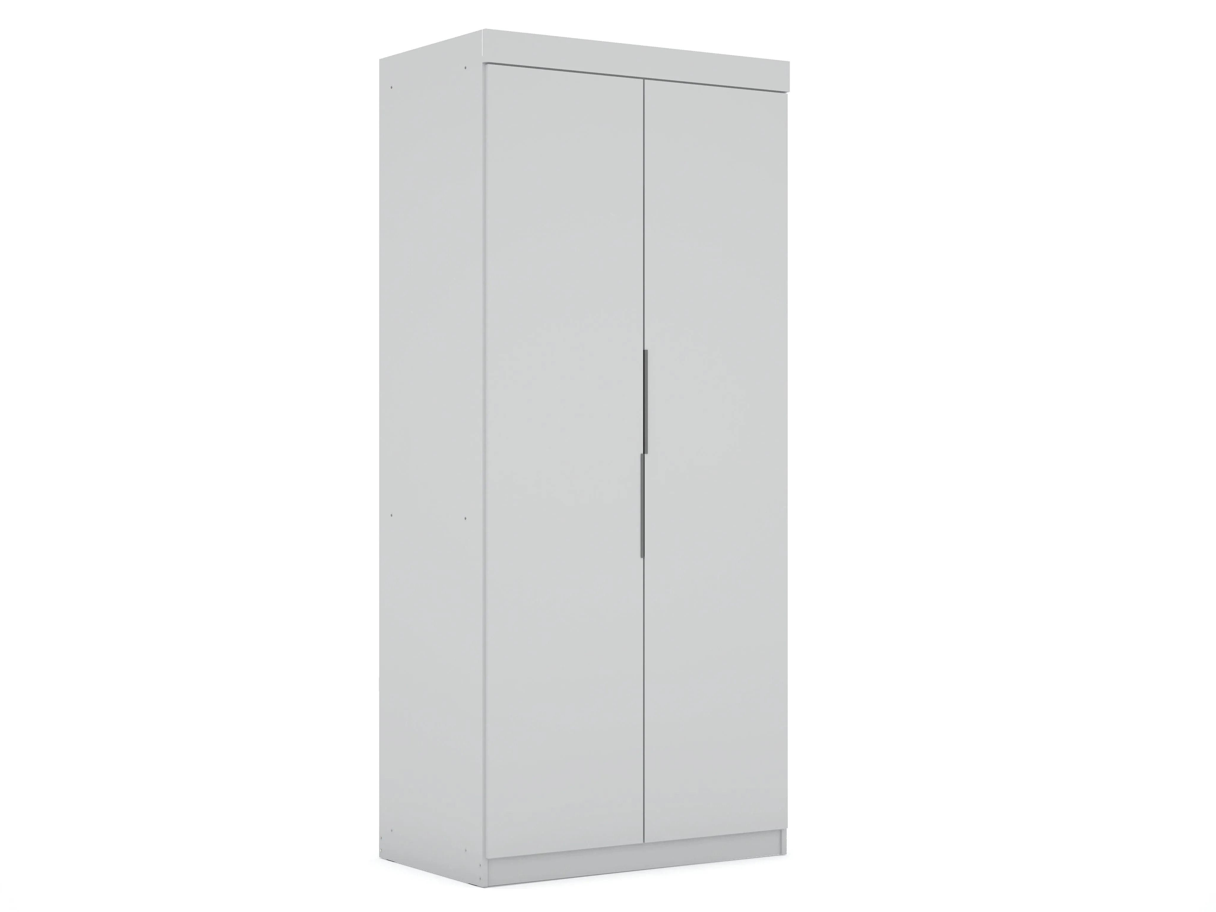 Mulberry 2.0 Sectional Modern Armoire Wardrobe Closet with 2 Drawers in White