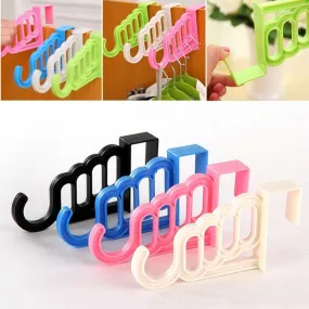 Multi-Functional 4-Hole Clothes Hanger Drying Rack Over the Door Clothes Hook Wardrobe Organizer