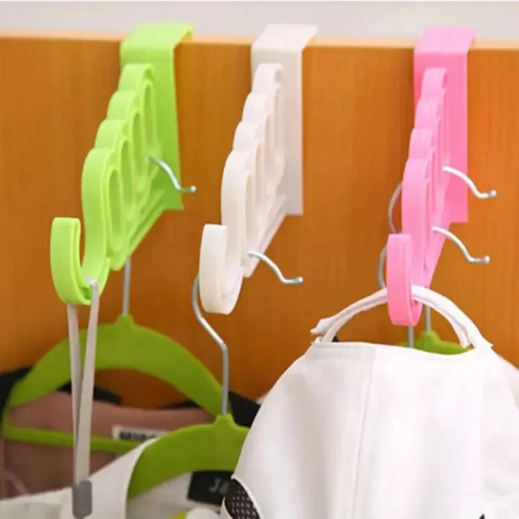 Multi-Functional 4-Hole Clothes Hanger Drying Rack Over the Door Clothes Hook Wardrobe Organizer