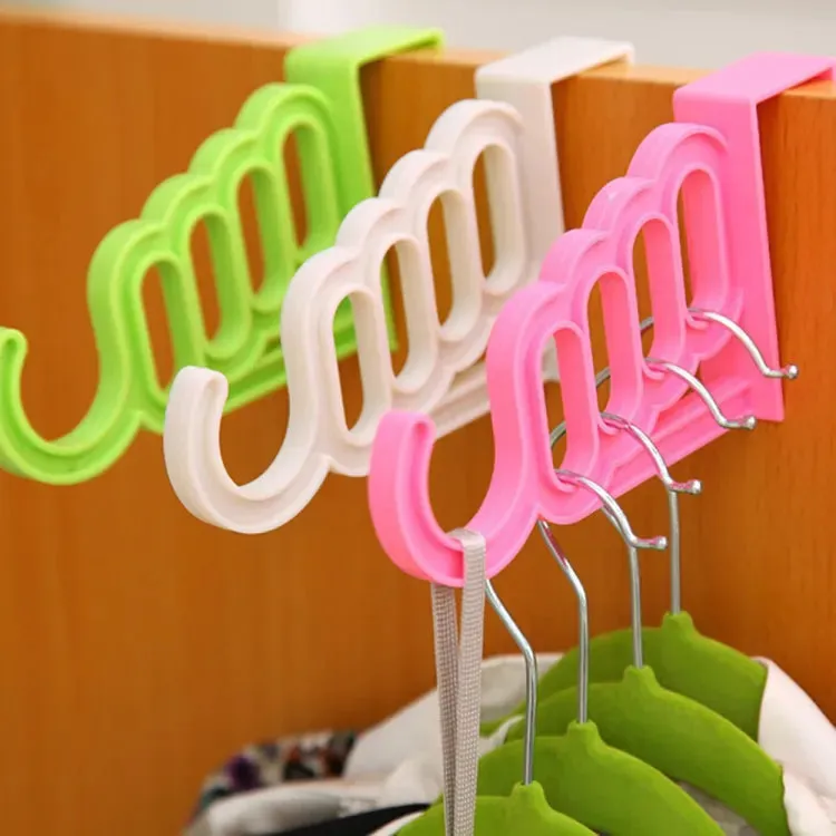 Multi-Functional 4-Hole Clothes Hanger Drying Rack Over the Door Clothes Hook Wardrobe Organizer