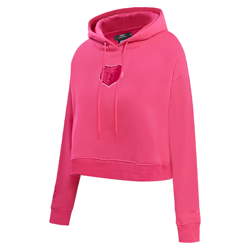 NBA MEMPHIS GRIZZLIES TRIPLE PINK WOMEN'S FLC CROPPED PO HOODIE (BEETROOT PURPLE)