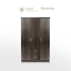 NEST DESIGN LAB Premium Wardrobe 3Doors & 2Drawers - Wenge