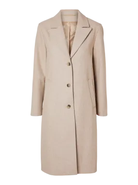 New Alma Wool Coat - Sandshell Melange