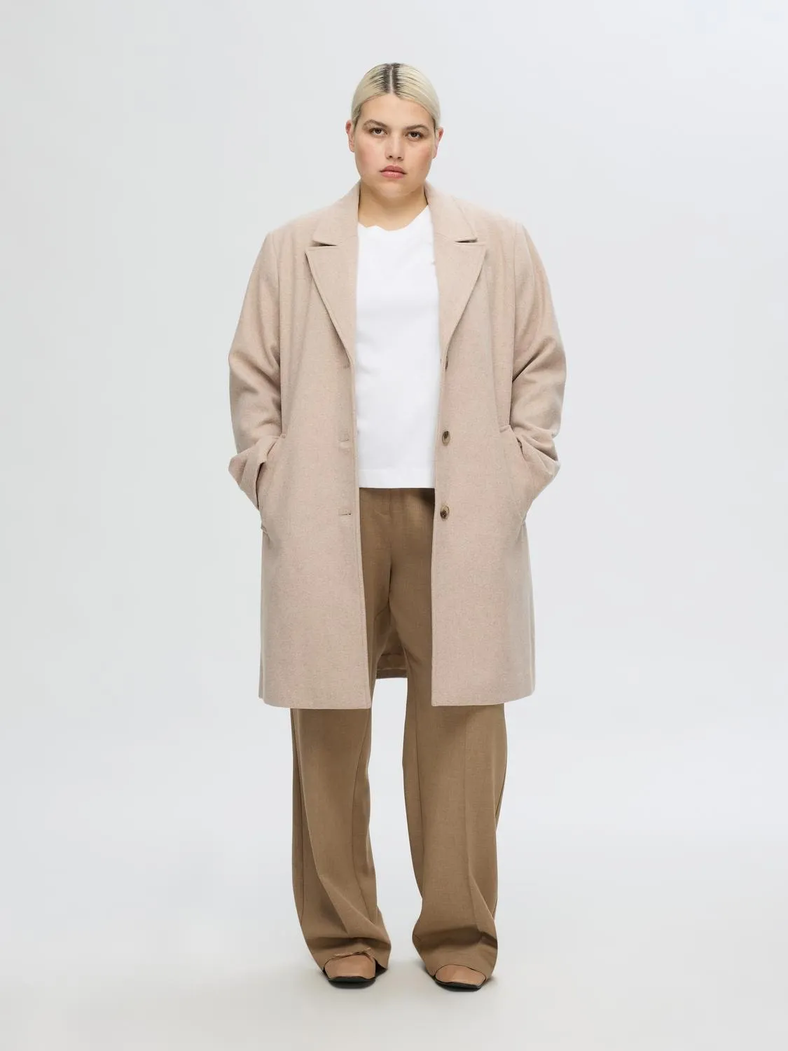 New Alma Wool Coat - Sandshell Melange