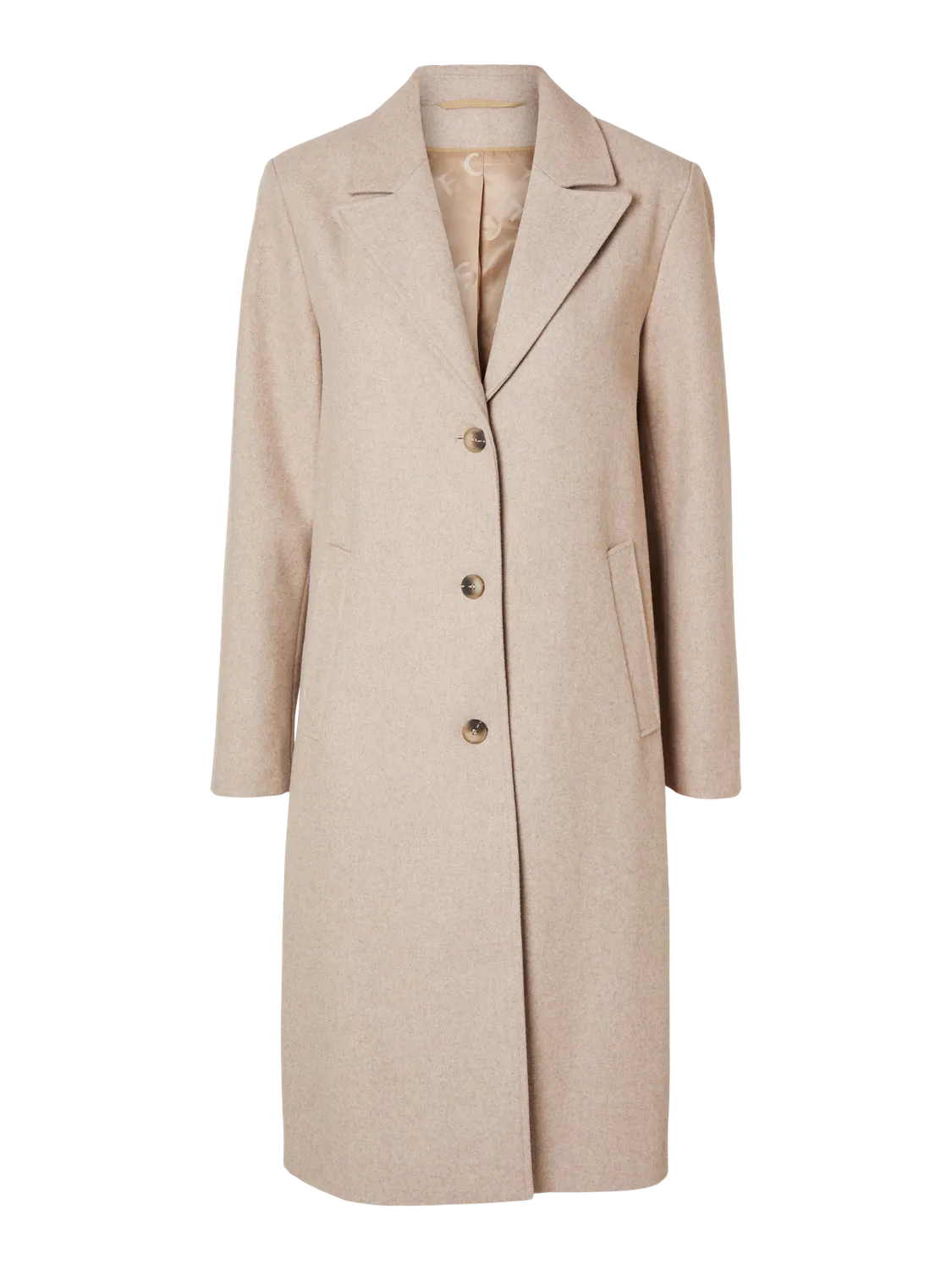 New Alma Wool Coat - Sandshell Melange