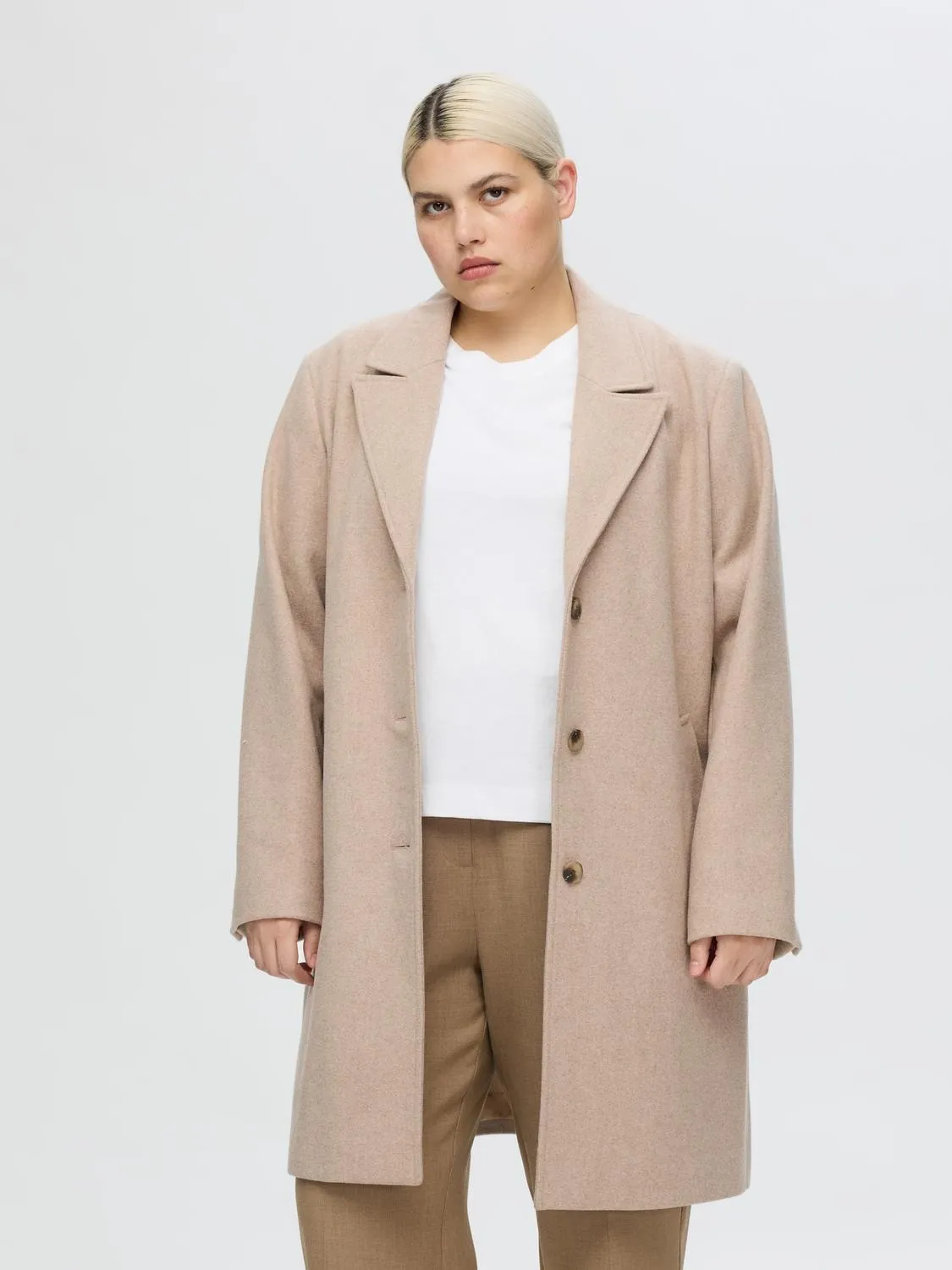 New Alma Wool Coat - Sandshell Melange