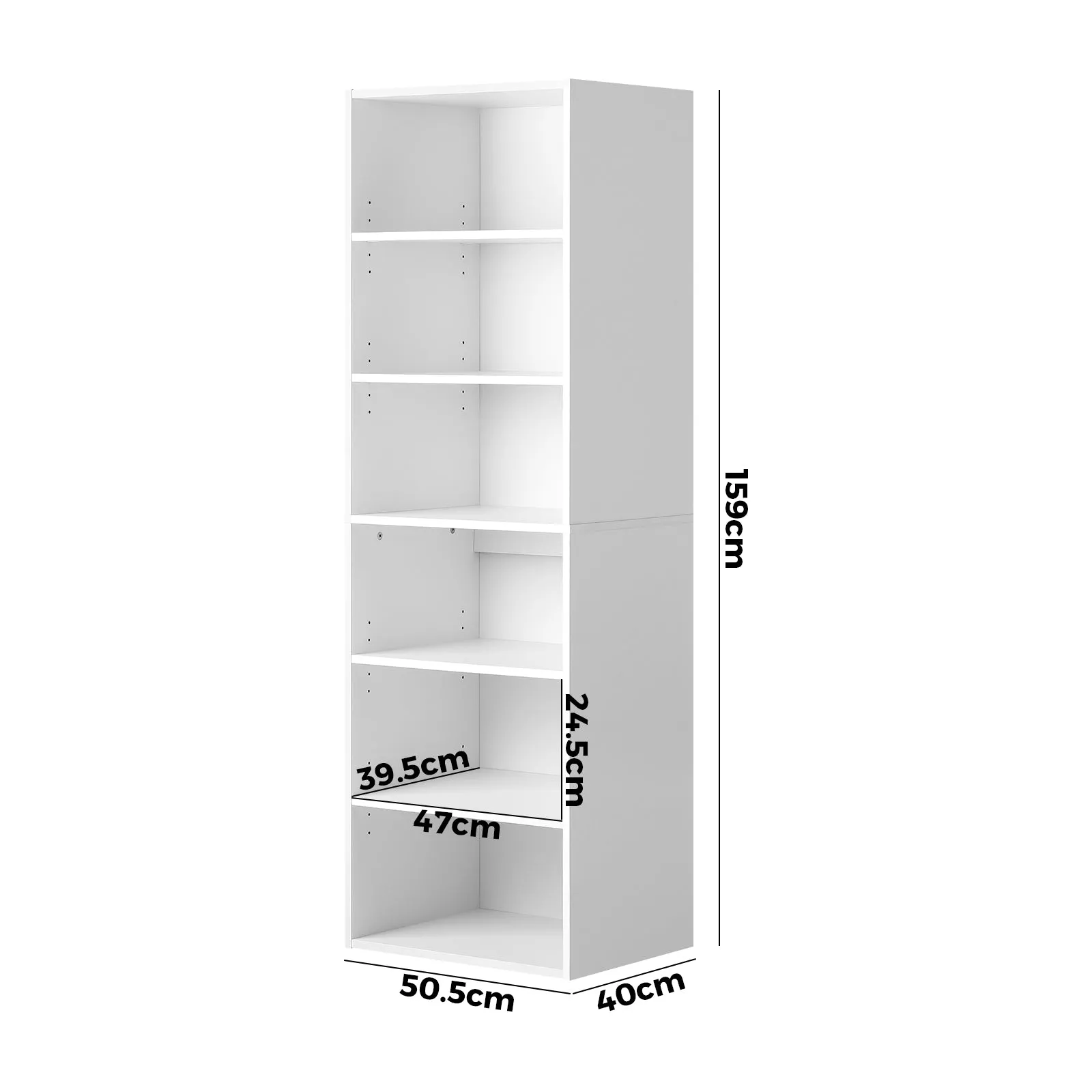 Oikiture Wardrobe Shelf Unit Clothes Storage Cabinet 6 Shelves Organiser Rack