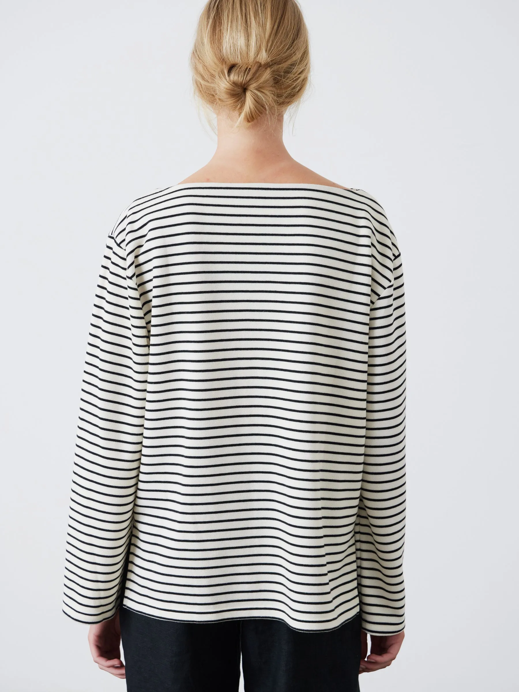 Pablo Long-Sleeve Top - Black/Ecru Stripe