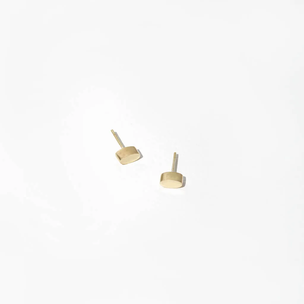 Pebble Stud Earrings - Brass