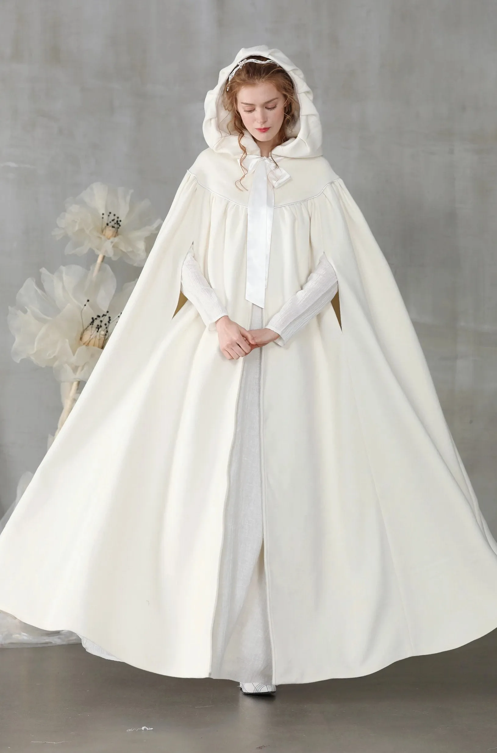 Perfumer 33 | white wool cloak wedding cape