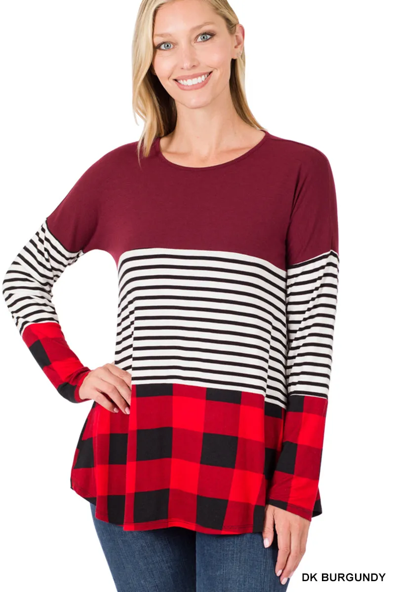 Plaid Striped Long Sleeve