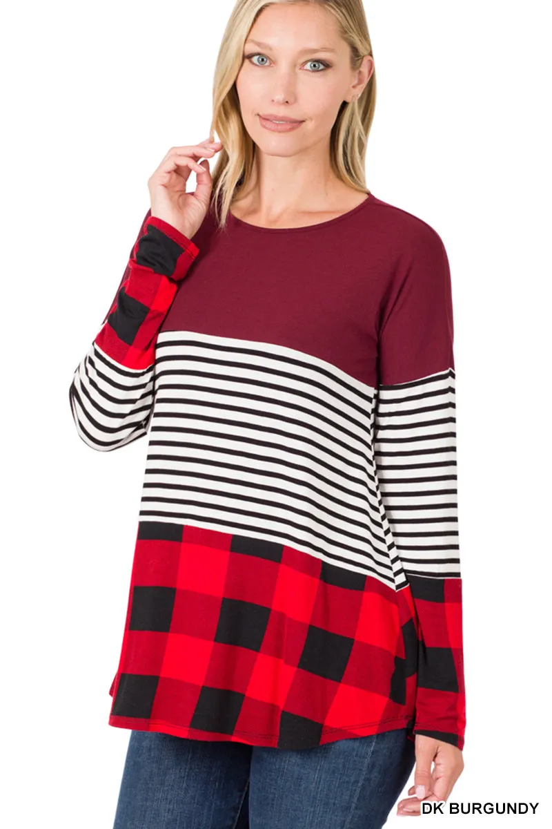 Plaid Striped Long Sleeve