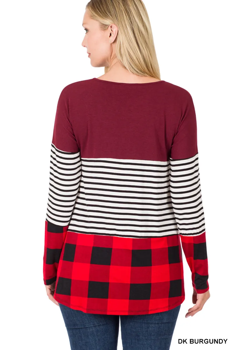 Plaid Striped Long Sleeve