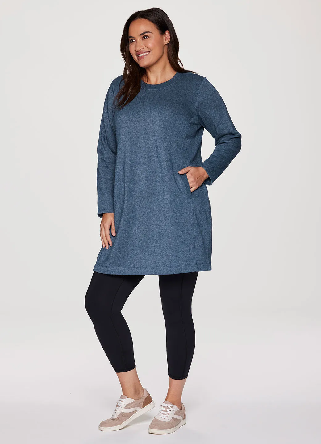 Plus Prime Fleece Crewneck Dress