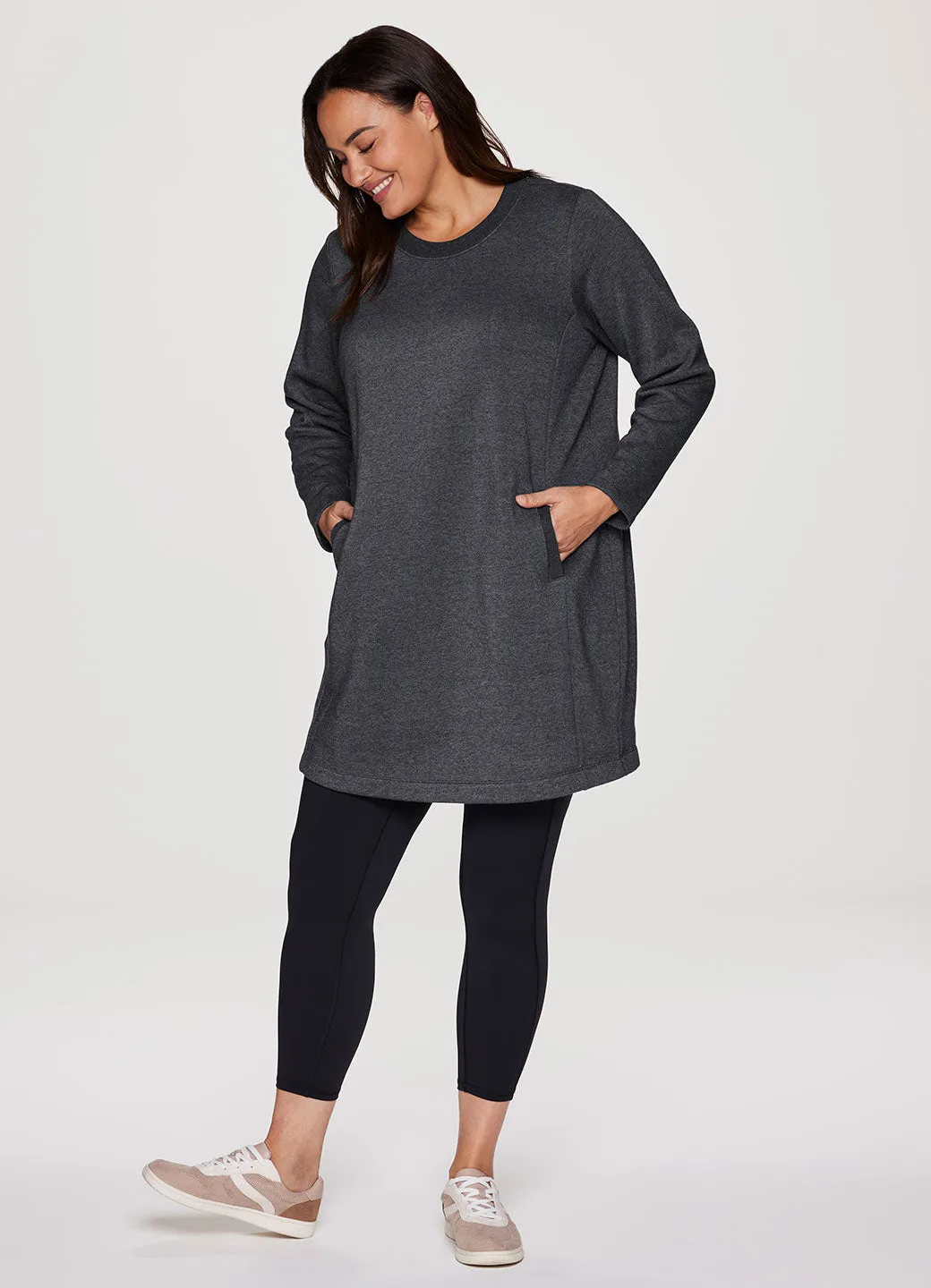 Plus Prime Fleece Crewneck Dress