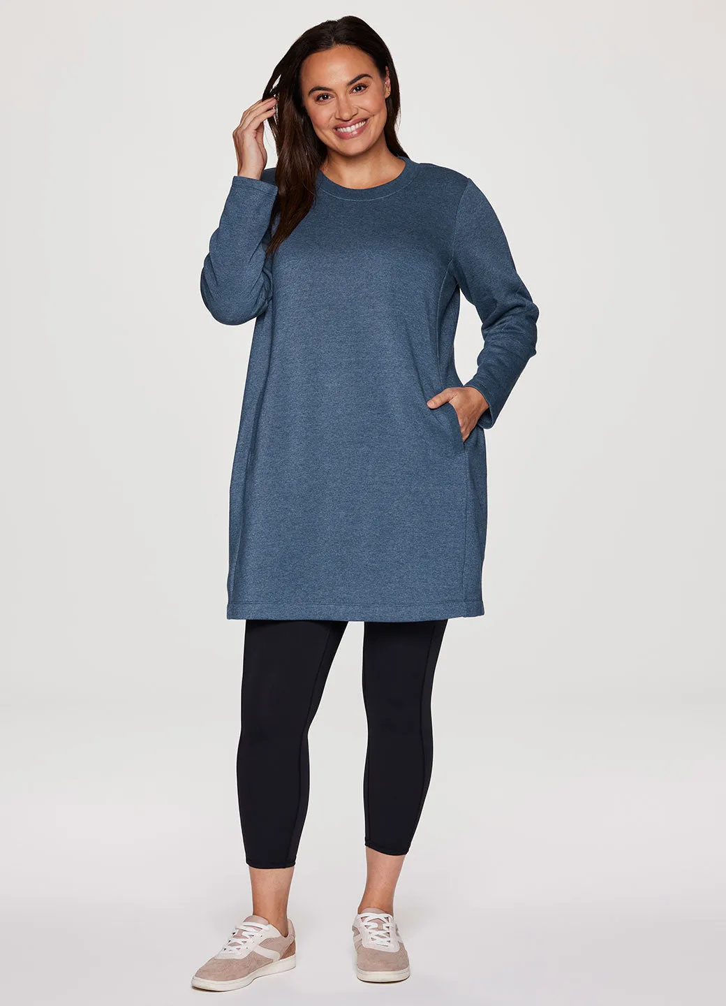 Plus Prime Fleece Crewneck Dress