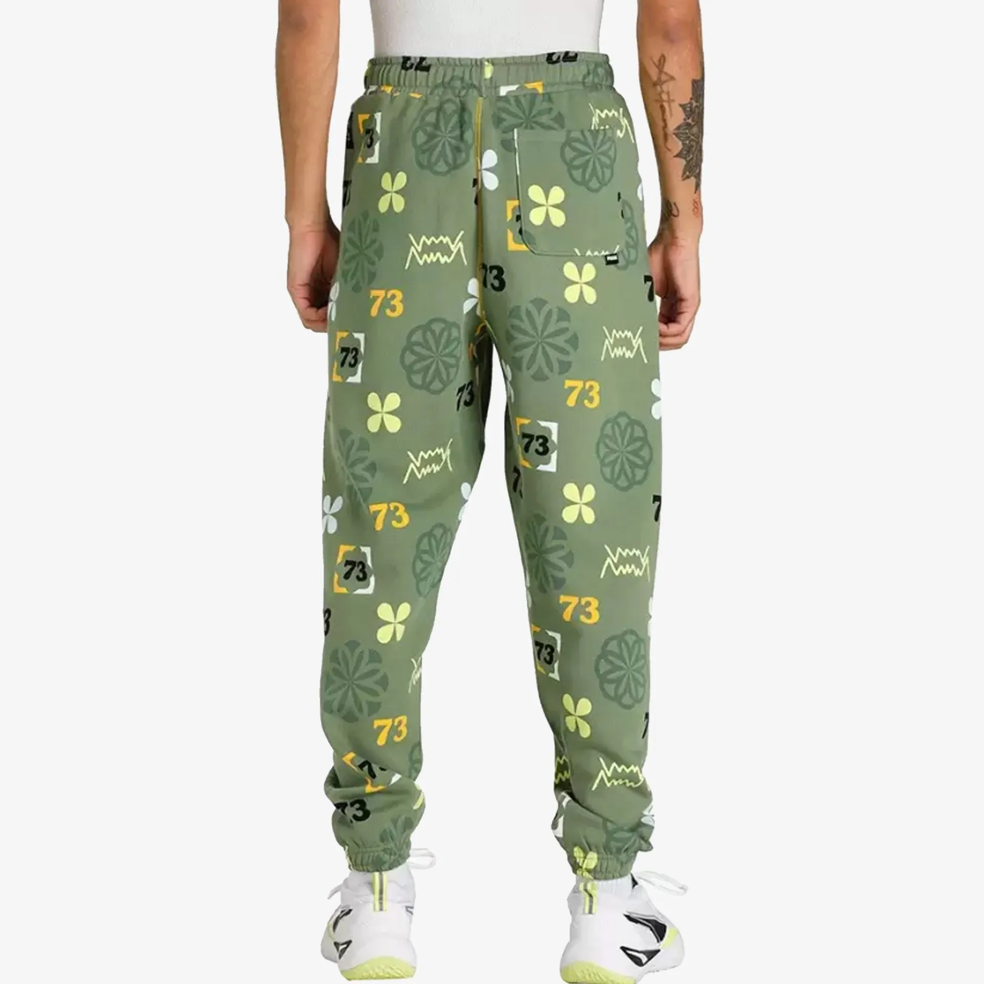 Puma | RUN IT BACK PRINTED BASKETBALL SWEATPANTS  { DUSTY GREEN