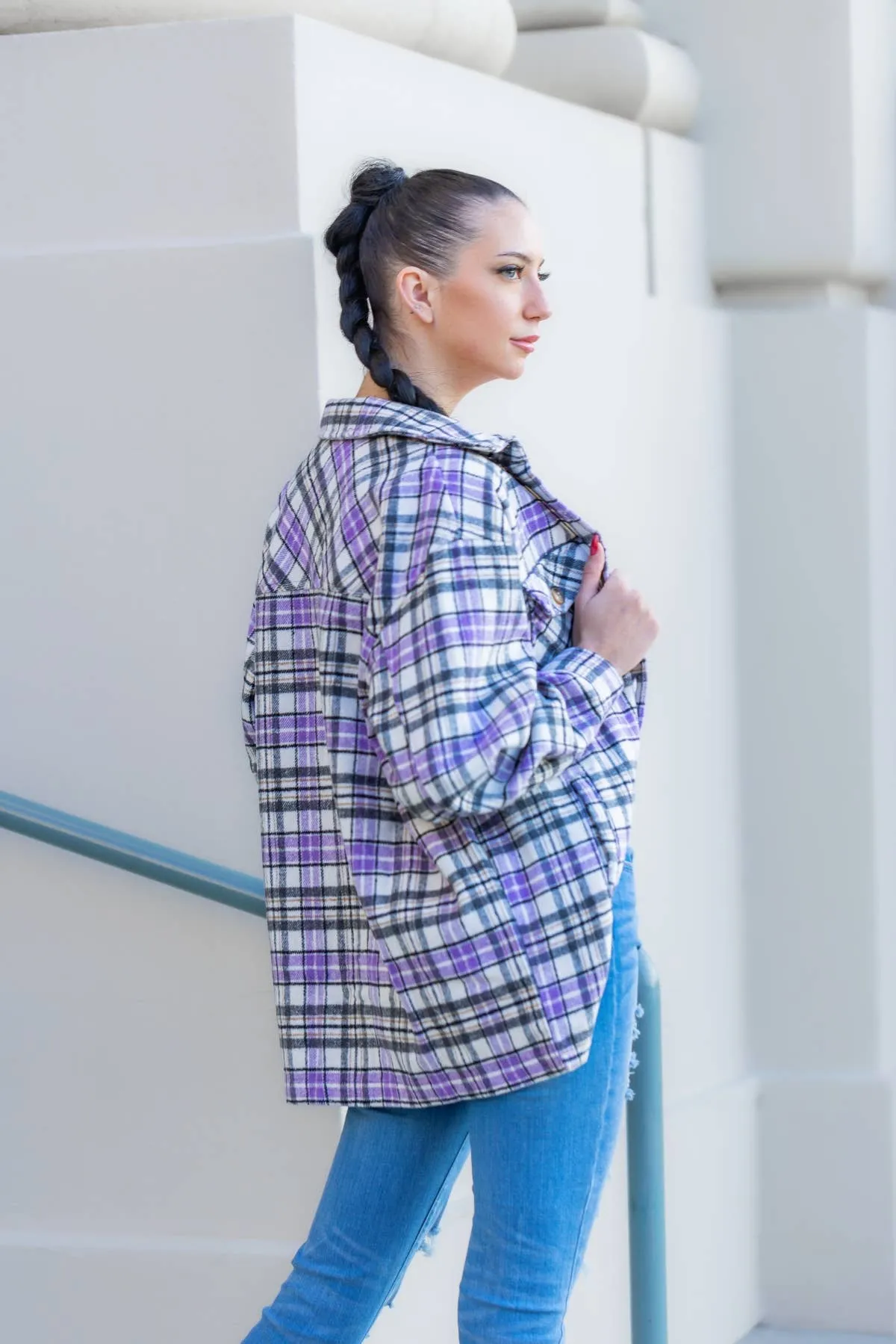 Purple Flannel Shacket