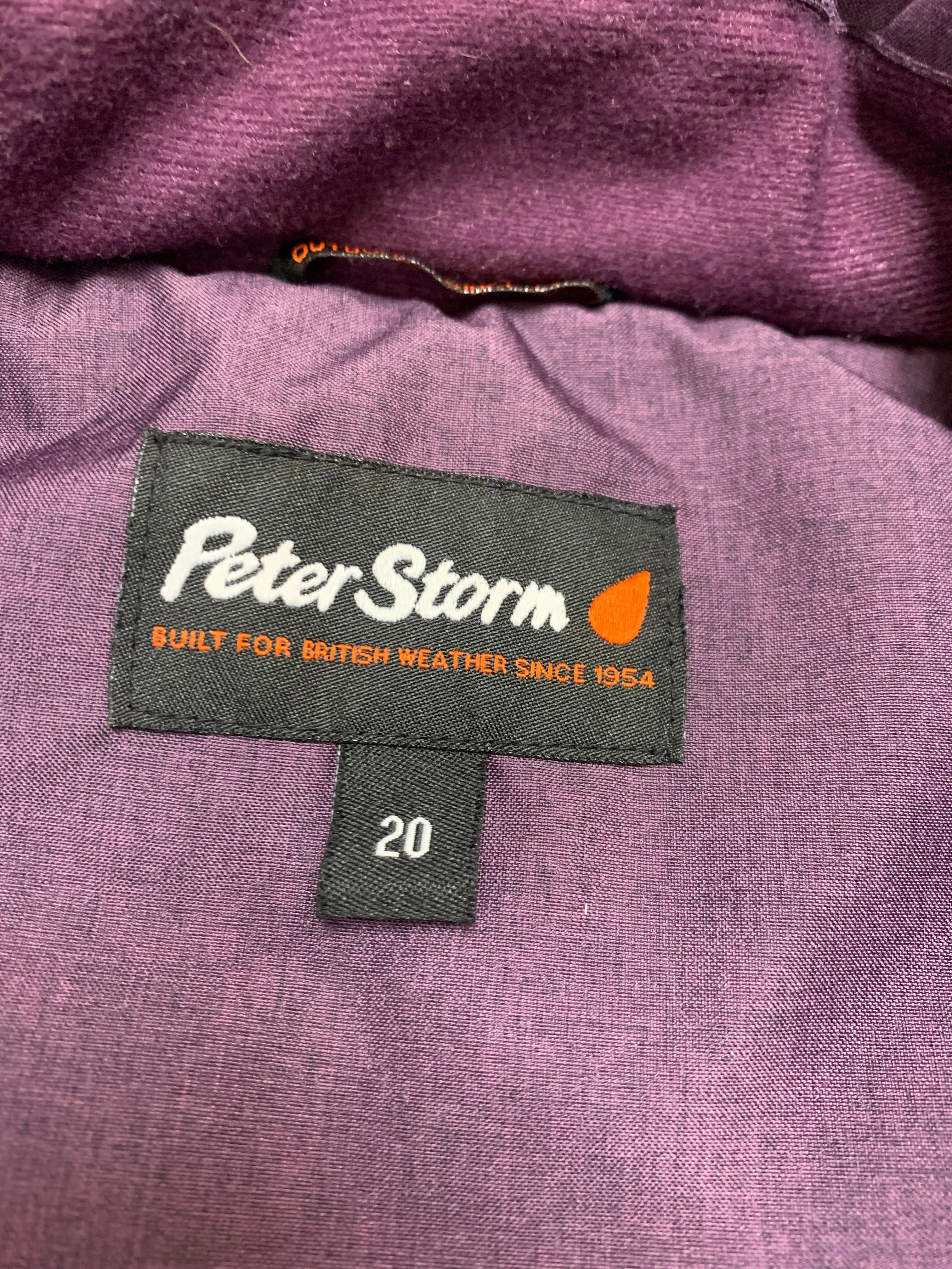 Purple Peter Storm Size 20 Gilet