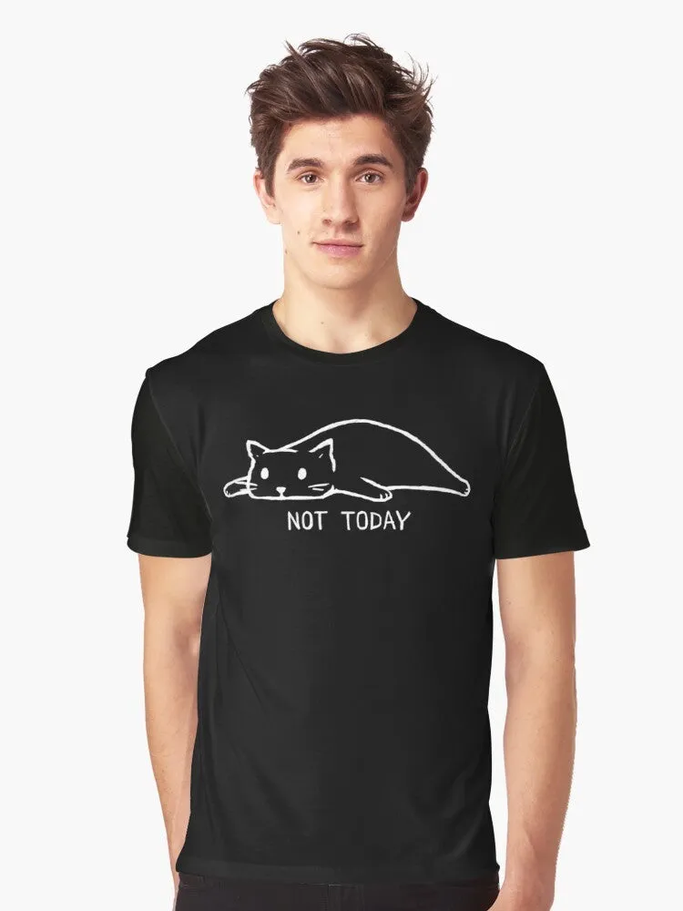 "Not Today" Lazy Cat Graphic T-Shirt