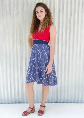 Red White & Blue Chickadee Dress (Custom Made)