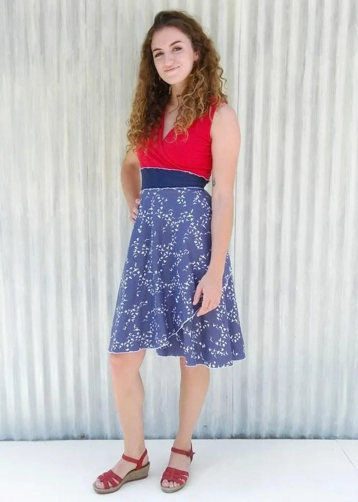 Red White & Blue Chickadee Dress (Custom Made)