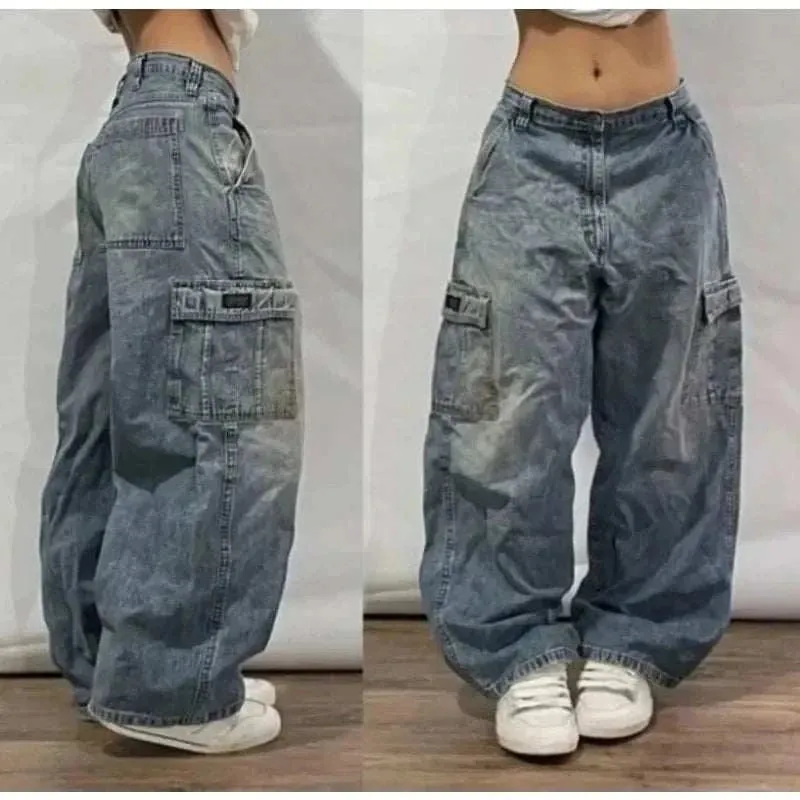 Retro Hip-hop Embroidered Baggy Jeans