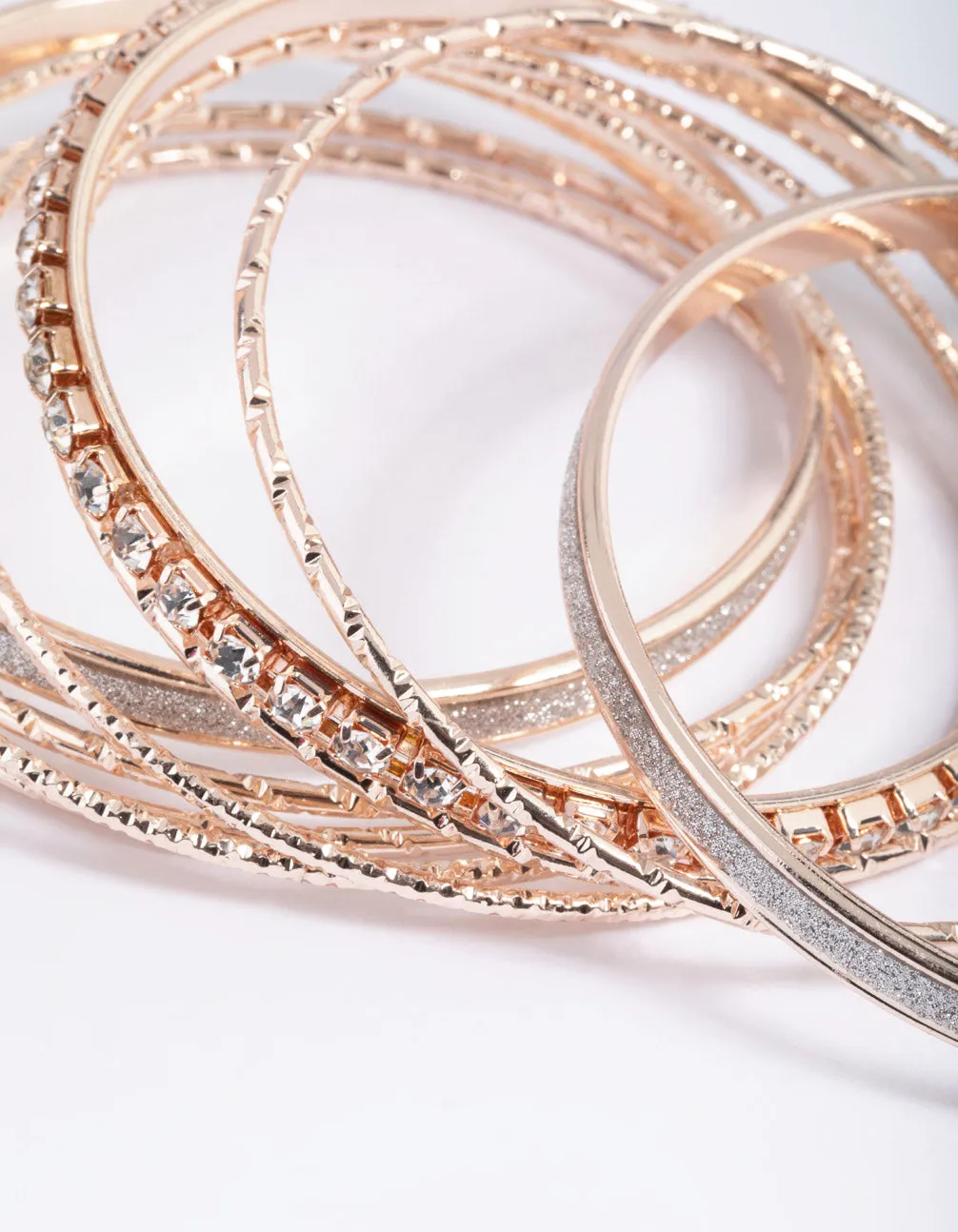 Rose Gold Glitter Cupchain Bangle Pack