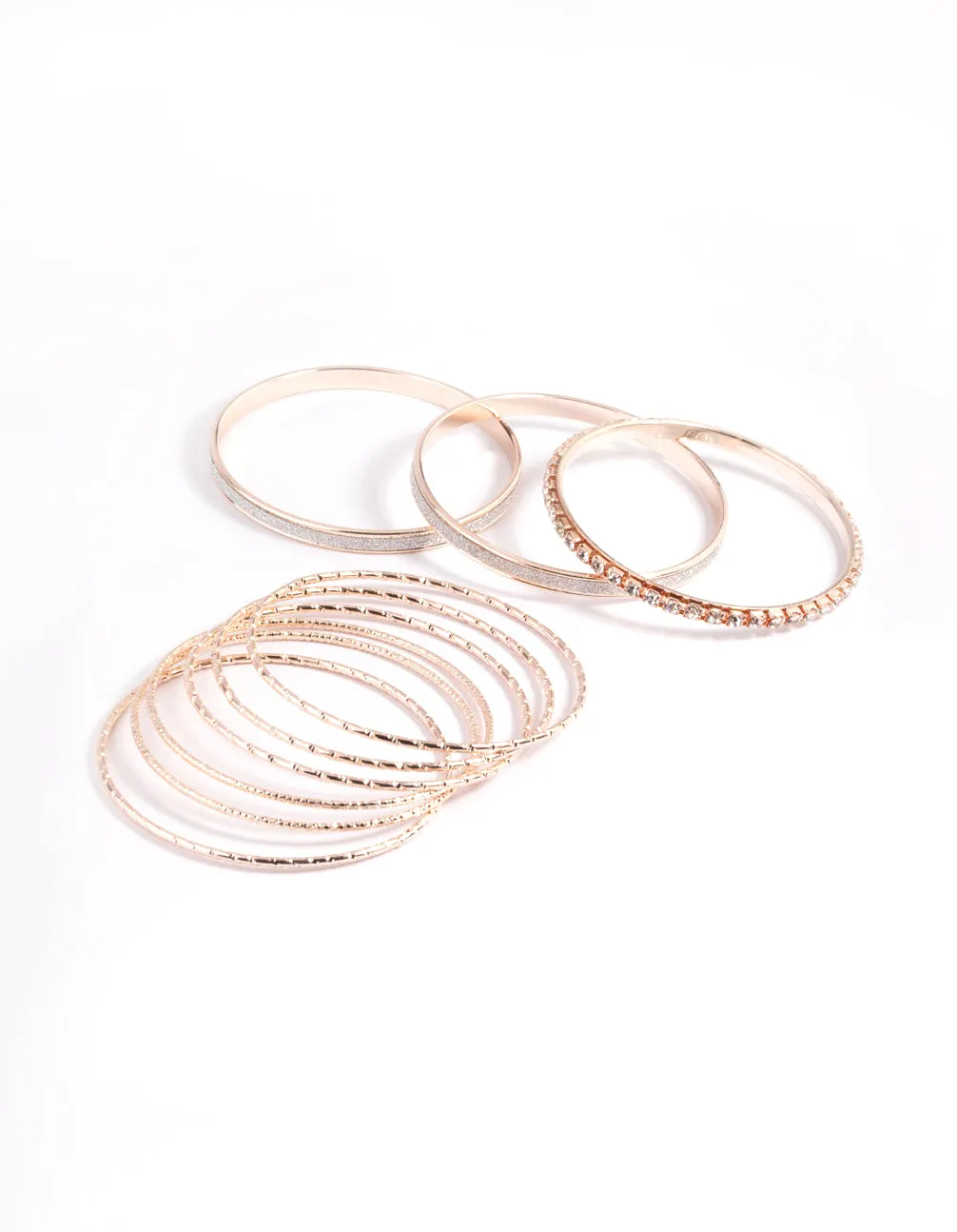 Rose Gold Glitter Cupchain Bangle Pack